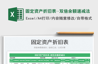 2025固定资产折旧表-双倍余额递减法免费下载