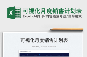 2025可视化月度销售计划表免费下载