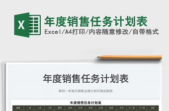 2025年度销售任务计划表免费下载