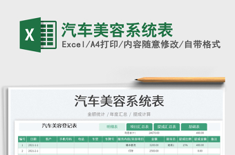 2025汽车美容系统表免费下载