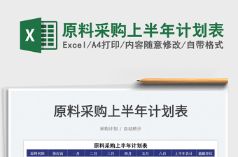 2025原料采购上半年计划表免费下载