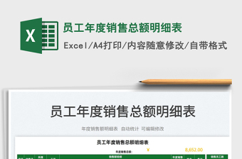 2025员工年度销售总额明细表免费下载