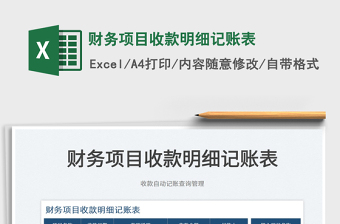 2025项目财务excel表格大全