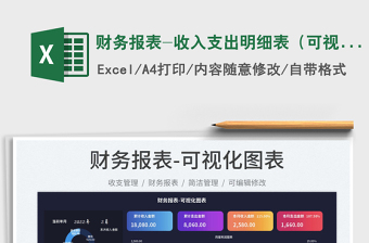 2024财务报表-收入支出明细表（可视化图表）exce表格