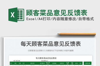 2025顾客菜品意见反馈表免费下载