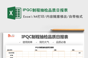 2025IPQC制程抽检品质日报表免费下载