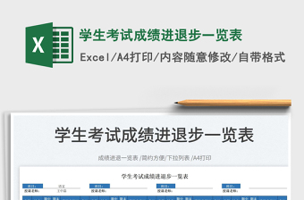 2025学生考试成绩进退步一览表免费下载