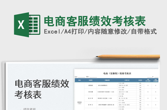 2024电商客服绩效考核表exce表格