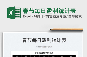 2025春节每日盈利统计表免费下载