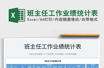 2025班主任工作业绩统计表免费下载