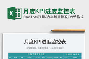 2025月度KPI进度监控表免费下载