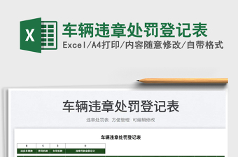 2025车辆违章处罚登记表免费下载