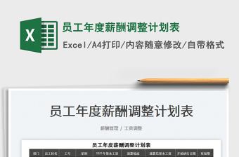 2025员工年度薪酬调整计划表免费下载