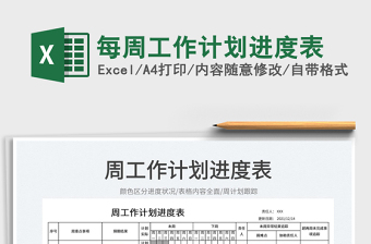 2025每周工作计划进度表免费下载
