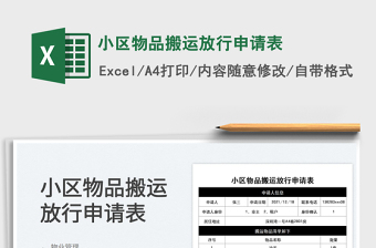 2025小区物品搬运放行申请表免费下载