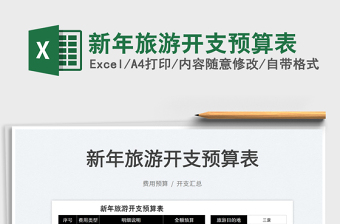 2025新年旅游开支预算表免费下载