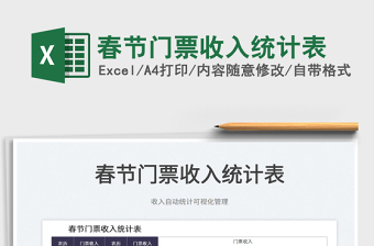 2025春节门票收入统计表免费下载