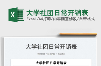 2025大学社团日常开销表免费下载