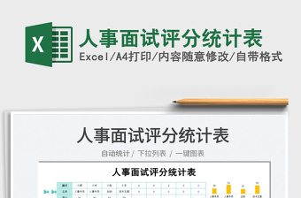 2025人事面试评分统计表免费下载
