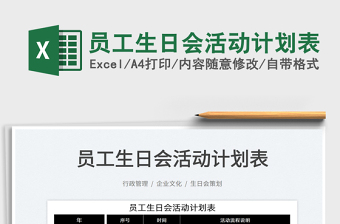 2025员工生日会活动计划表免费下载