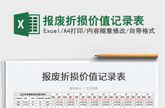 2025报废折损价值记录表免费下载