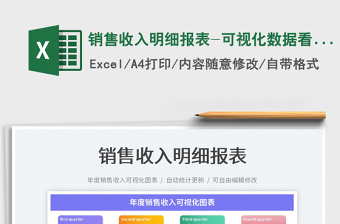 2024销售收入明细报表-可视化数据看板exce表格