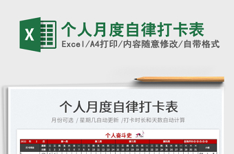 2025个人月度自律打卡表免费下载