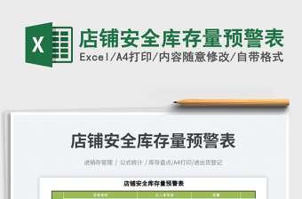 2025店铺安全库存量预警表免费下载