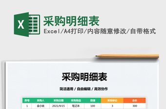 2025采购明细表免费下载