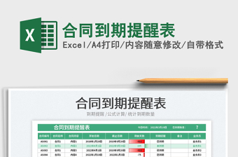 2025合同到期提醒表免费下载