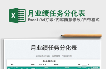 2025月业绩任务分化表免费下载