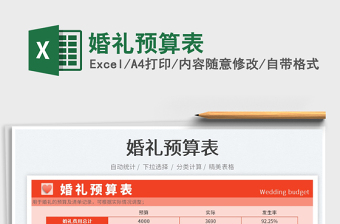 2025婚礼预算表免费下载