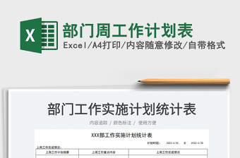 2025部门周工作计划表免费下载