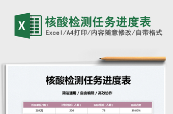 2025核酸检测任务进度表免费下载