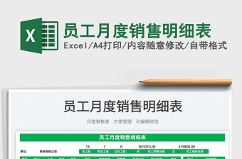 2025员工月度销售明细表免费下载