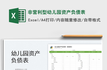 2025非营利型幼儿园资产负债表免费下载