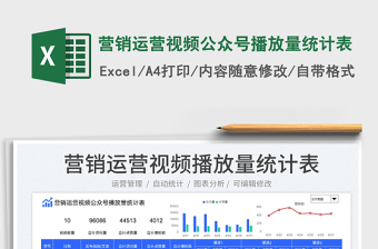 2025营销运营视频公众号播放量统计表免费下载