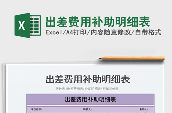2025出差费用补助明细表免费下载