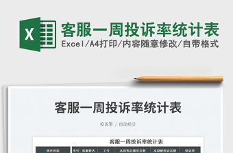 2025客服一周投诉率统计表免费下载