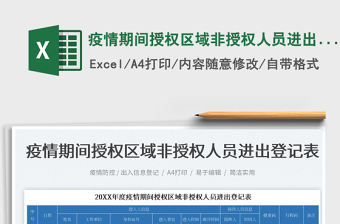 2025疫情期间授权区域非授权人员进出登记表免费下载