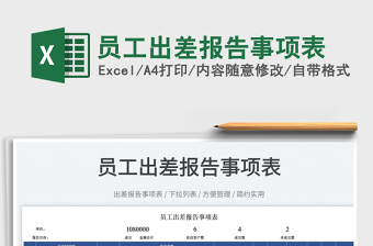 2025员工出差报告事项表免费下载