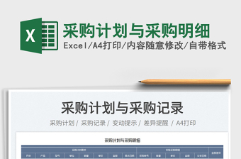2025采购计划与采购明细免费下载