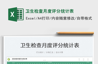 2025卫生检查月度评分统计表免费下载