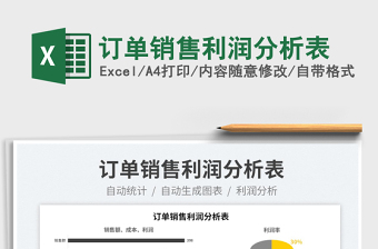 2025订单销售利润分析表免费下载