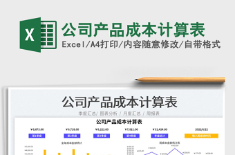 2025公司产品成本计算表免费下载