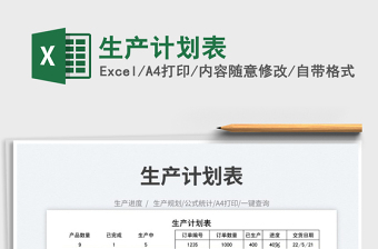 2025生产计划表免费下载