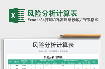 2025风险分析计算表免费下载