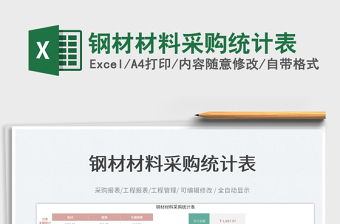 2025钢材材料采购统计表免费下载