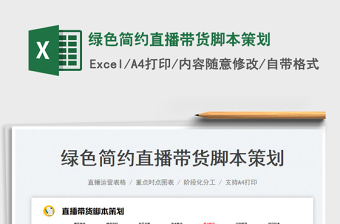 2025绿色简约直播带货脚本策划免费下载