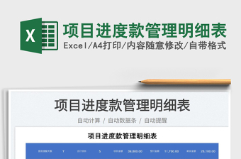 2025项目进度款管理明细表免费下载